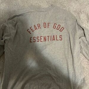 Essentials Gray Long Sleeve Tee Minimalist Design